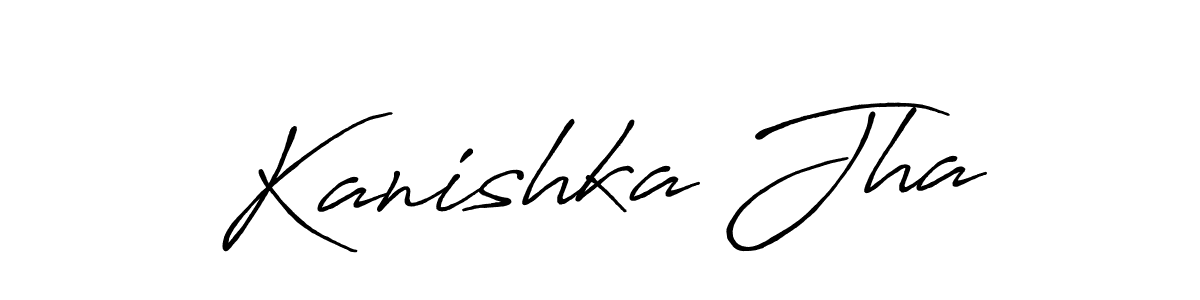 Create a beautiful signature design for name Kanishka Jha. With this signature (Antro_Vectra_Bolder) fonts, you can make a handwritten signature for free. Kanishka Jha signature style 7 images and pictures png