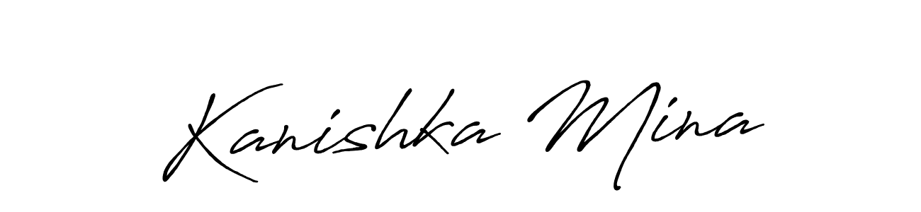 You should practise on your own different ways (Antro_Vectra_Bolder) to write your name (Kanishka Mina) in signature. don't let someone else do it for you. Kanishka Mina signature style 7 images and pictures png