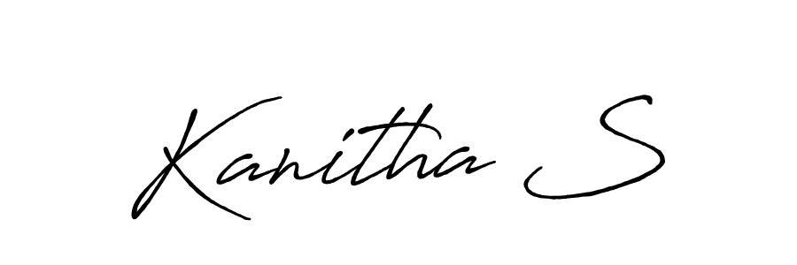 Create a beautiful signature design for name Kanitha S. With this signature (Antro_Vectra_Bolder) fonts, you can make a handwritten signature for free. Kanitha S signature style 7 images and pictures png