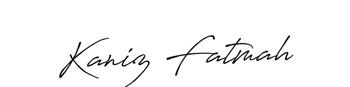 Create a beautiful signature design for name Kaniz Fatmah. With this signature (Antro_Vectra_Bolder) fonts, you can make a handwritten signature for free. Kaniz Fatmah signature style 7 images and pictures png