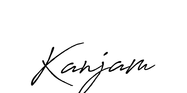 Create a beautiful signature design for name Kanjam. With this signature (Antro_Vectra_Bolder) fonts, you can make a handwritten signature for free. Kanjam signature style 7 images and pictures png