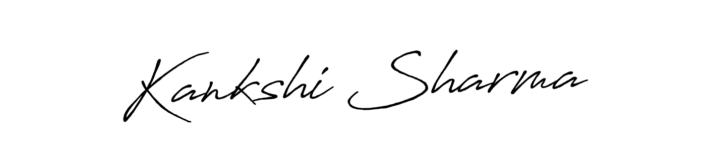 How to make Kankshi Sharma name signature. Use Antro_Vectra_Bolder style for creating short signs online. This is the latest handwritten sign. Kankshi Sharma signature style 7 images and pictures png
