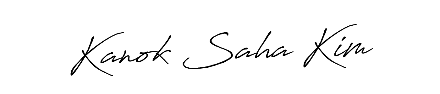 Also You can easily find your signature by using the search form. We will create Kanok Saha Kim name handwritten signature images for you free of cost using Antro_Vectra_Bolder sign style. Kanok Saha Kim signature style 7 images and pictures png
