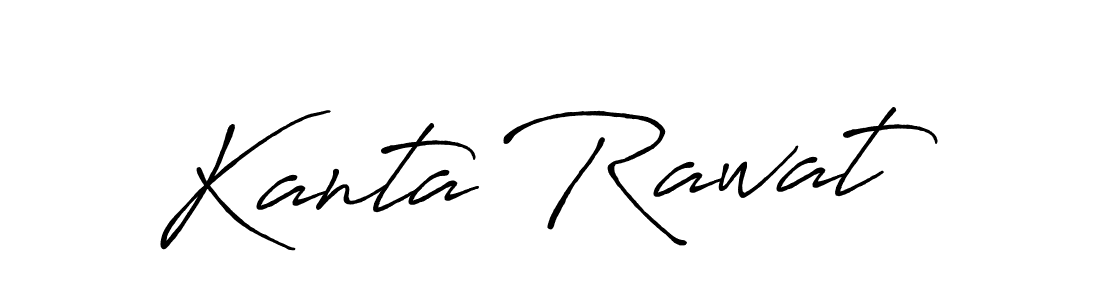 How to make Kanta Rawat name signature. Use Antro_Vectra_Bolder style for creating short signs online. This is the latest handwritten sign. Kanta Rawat signature style 7 images and pictures png