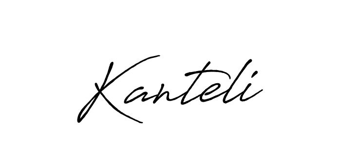 Make a beautiful signature design for name Kanteli. With this signature (Antro_Vectra_Bolder) style, you can create a handwritten signature for free. Kanteli signature style 7 images and pictures png