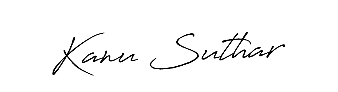 Make a beautiful signature design for name Kanu Suthar. With this signature (Antro_Vectra_Bolder) style, you can create a handwritten signature for free. Kanu Suthar signature style 7 images and pictures png