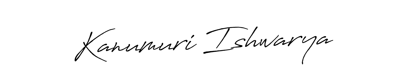 Make a beautiful signature design for name Kanumuri Ishwarya. With this signature (Antro_Vectra_Bolder) style, you can create a handwritten signature for free. Kanumuri Ishwarya signature style 7 images and pictures png