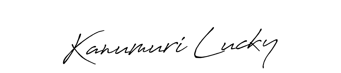You should practise on your own different ways (Antro_Vectra_Bolder) to write your name (Kanumuri Lucky) in signature. don't let someone else do it for you. Kanumuri Lucky signature style 7 images and pictures png