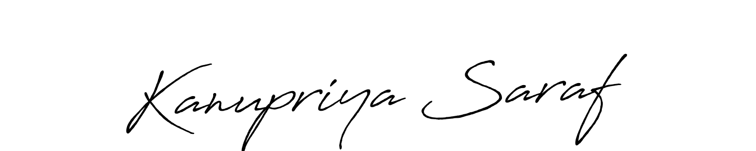 if you are searching for the best signature style for your name Kanupriya Saraf. so please give up your signature search. here we have designed multiple signature styles  using Antro_Vectra_Bolder. Kanupriya Saraf signature style 7 images and pictures png