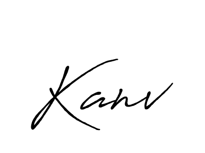 How to make Kanv name signature. Use Antro_Vectra_Bolder style for creating short signs online. This is the latest handwritten sign. Kanv signature style 7 images and pictures png