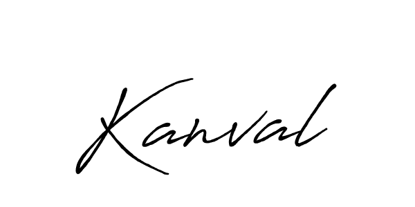Also we have Kanval name is the best signature style. Create professional handwritten signature collection using Antro_Vectra_Bolder autograph style. Kanval signature style 7 images and pictures png