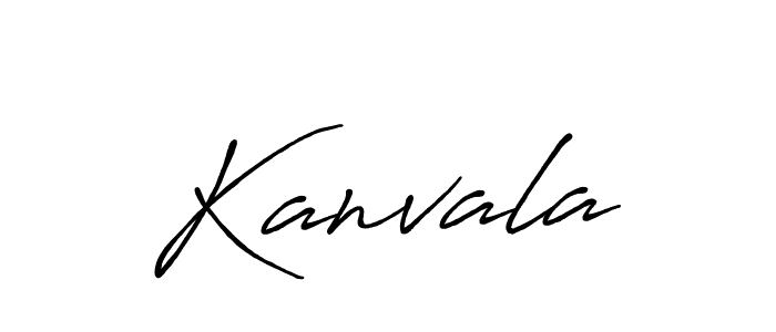 Create a beautiful signature design for name Kanvala. With this signature (Antro_Vectra_Bolder) fonts, you can make a handwritten signature for free. Kanvala signature style 7 images and pictures png