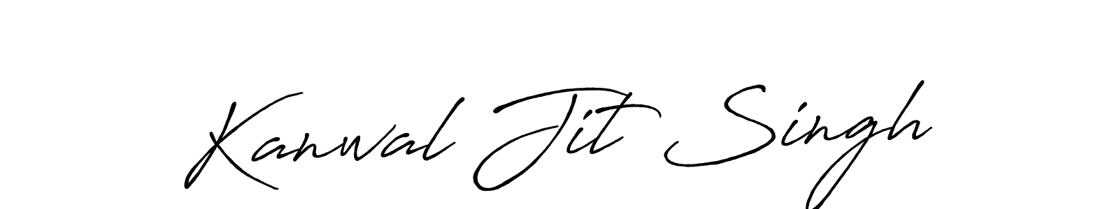 Create a beautiful signature design for name Kanwal Jit Singh. With this signature (Antro_Vectra_Bolder) fonts, you can make a handwritten signature for free. Kanwal Jit Singh signature style 7 images and pictures png