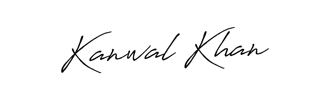 How to make Kanwal Khan name signature. Use Antro_Vectra_Bolder style for creating short signs online. This is the latest handwritten sign. Kanwal Khan signature style 7 images and pictures png