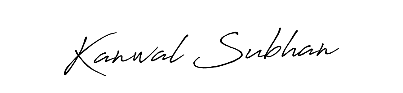 This is the best signature style for the Kanwal Subhan name. Also you like these signature font (Antro_Vectra_Bolder). Mix name signature. Kanwal Subhan signature style 7 images and pictures png