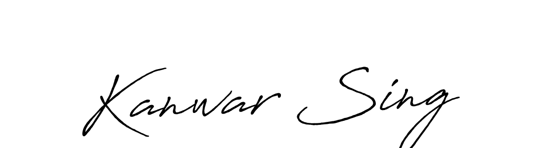 How to make Kanwar Sing name signature. Use Antro_Vectra_Bolder style for creating short signs online. This is the latest handwritten sign. Kanwar Sing signature style 7 images and pictures png