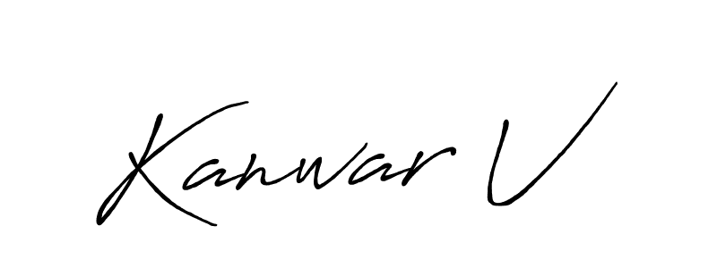 Best and Professional Signature Style for Kanwar V. Antro_Vectra_Bolder Best Signature Style Collection. Kanwar V signature style 7 images and pictures png