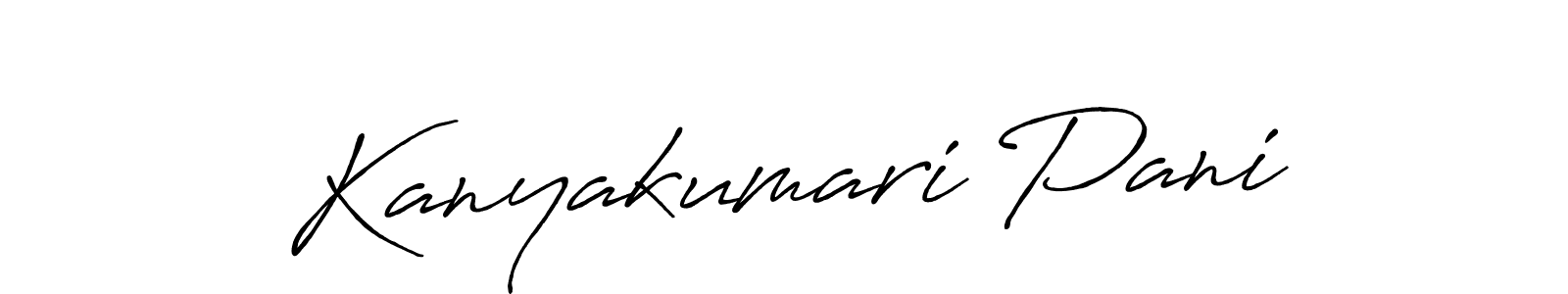 The best way (Antro_Vectra_Bolder) to make a short signature is to pick only two or three words in your name. The name Kanyakumari Pani include a total of six letters. For converting this name. Kanyakumari Pani signature style 7 images and pictures png