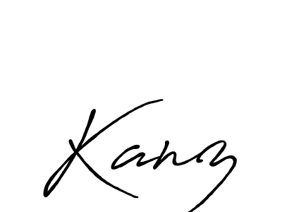 How to make Kanz name signature. Use Antro_Vectra_Bolder style for creating short signs online. This is the latest handwritten sign. Kanz signature style 7 images and pictures png