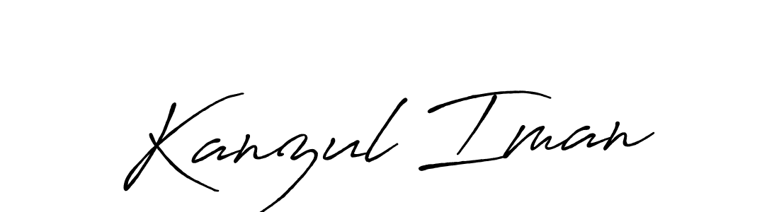 Create a beautiful signature design for name Kanzul Iman. With this signature (Antro_Vectra_Bolder) fonts, you can make a handwritten signature for free. Kanzul Iman signature style 7 images and pictures png