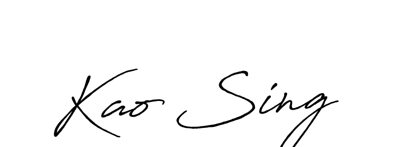 Similarly Antro_Vectra_Bolder is the best handwritten signature design. Signature creator online .You can use it as an online autograph creator for name Kao Sing. Kao Sing signature style 7 images and pictures png