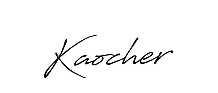 Also You can easily find your signature by using the search form. We will create Kaocher name handwritten signature images for you free of cost using Antro_Vectra_Bolder sign style. Kaocher signature style 7 images and pictures png