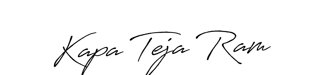 Similarly Antro_Vectra_Bolder is the best handwritten signature design. Signature creator online .You can use it as an online autograph creator for name Kapa Teja Ram. Kapa Teja Ram signature style 7 images and pictures png