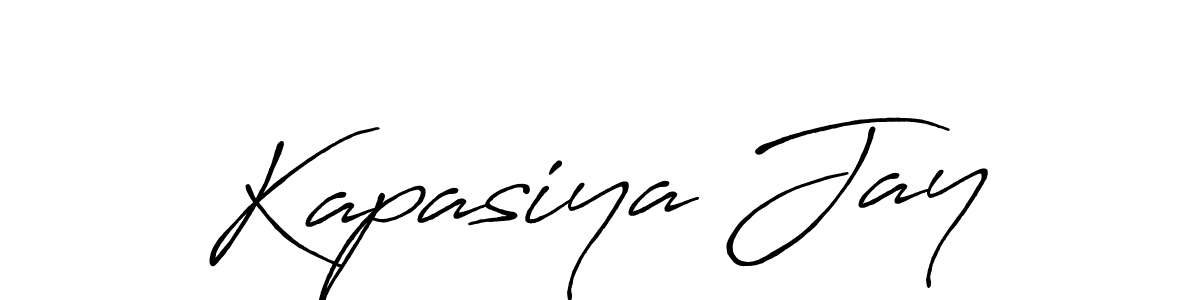 How to make Kapasiya Jay name signature. Use Antro_Vectra_Bolder style for creating short signs online. This is the latest handwritten sign. Kapasiya Jay signature style 7 images and pictures png