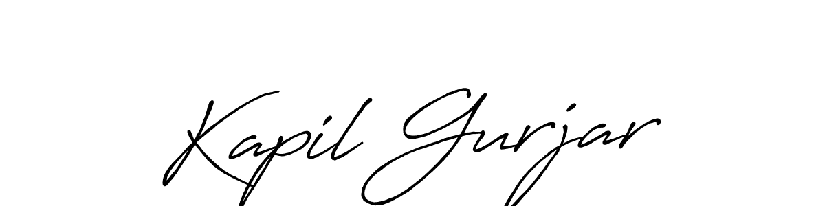 Create a beautiful signature design for name Kapil Gurjar. With this signature (Antro_Vectra_Bolder) fonts, you can make a handwritten signature for free. Kapil Gurjar signature style 7 images and pictures png