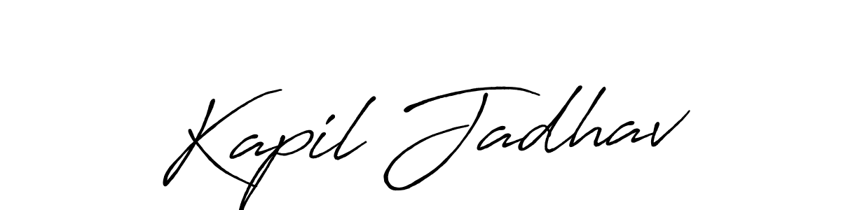 How to make Kapil Jadhav name signature. Use Antro_Vectra_Bolder style for creating short signs online. This is the latest handwritten sign. Kapil Jadhav signature style 7 images and pictures png