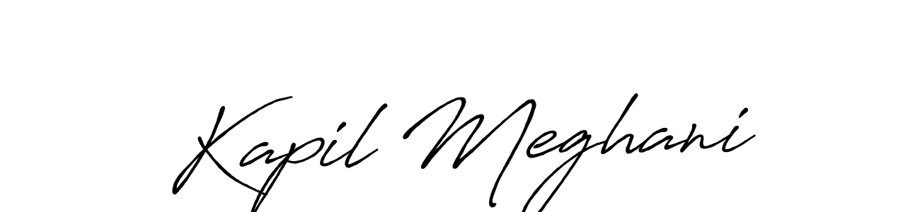 Create a beautiful signature design for name Kapil Meghani. With this signature (Antro_Vectra_Bolder) fonts, you can make a handwritten signature for free. Kapil Meghani signature style 7 images and pictures png