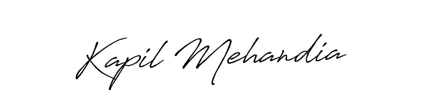 Create a beautiful signature design for name Kapil Mehandia. With this signature (Antro_Vectra_Bolder) fonts, you can make a handwritten signature for free. Kapil Mehandia signature style 7 images and pictures png