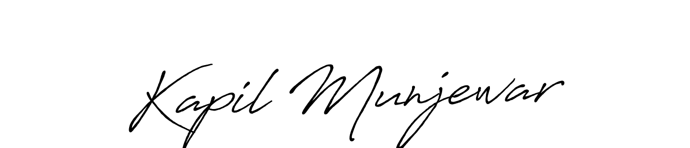 Also we have Kapil Munjewar name is the best signature style. Create professional handwritten signature collection using Antro_Vectra_Bolder autograph style. Kapil Munjewar signature style 7 images and pictures png