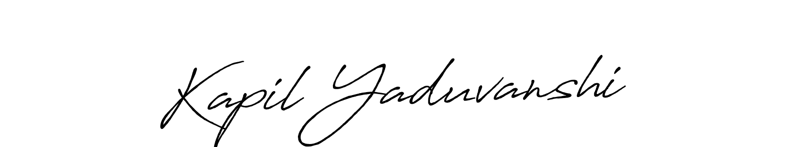 Create a beautiful signature design for name Kapil Yaduvanshi. With this signature (Antro_Vectra_Bolder) fonts, you can make a handwritten signature for free. Kapil Yaduvanshi signature style 7 images and pictures png