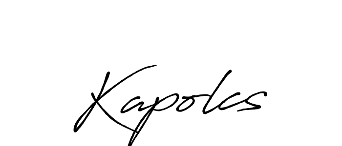 Design your own signature with our free online signature maker. With this signature software, you can create a handwritten (Antro_Vectra_Bolder) signature for name Kapolcs. Kapolcs signature style 7 images and pictures png