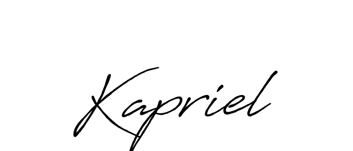 Use a signature maker to create a handwritten signature online. With this signature software, you can design (Antro_Vectra_Bolder) your own signature for name Kapriel. Kapriel signature style 7 images and pictures png