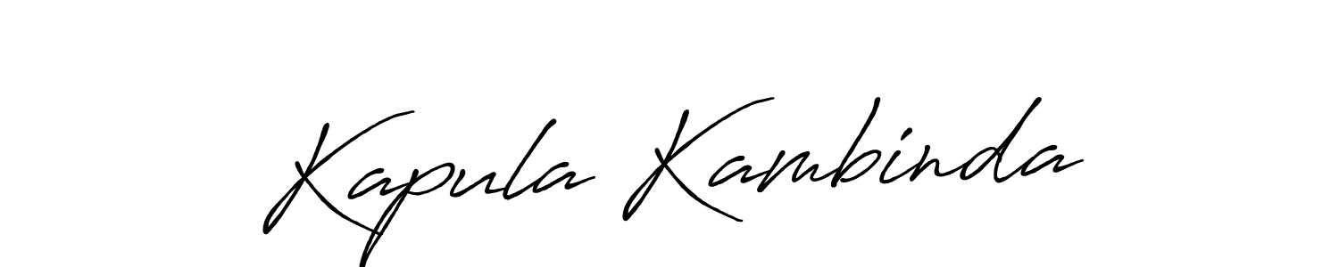 How to make Kapula Kambinda name signature. Use Antro_Vectra_Bolder style for creating short signs online. This is the latest handwritten sign. Kapula Kambinda signature style 7 images and pictures png