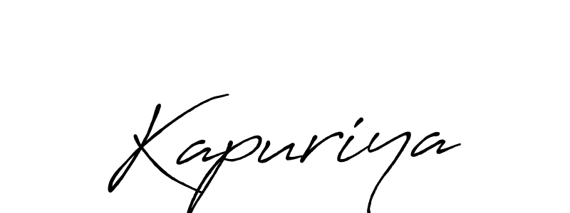 Make a beautiful signature design for name Kapuriya. With this signature (Antro_Vectra_Bolder) style, you can create a handwritten signature for free. Kapuriya signature style 7 images and pictures png