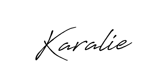 Use a signature maker to create a handwritten signature online. With this signature software, you can design (Antro_Vectra_Bolder) your own signature for name Karalie. Karalie signature style 7 images and pictures png