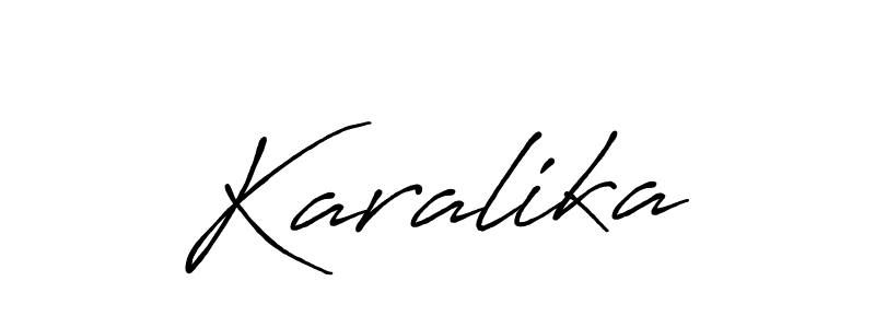 Make a beautiful signature design for name Karalika. With this signature (Antro_Vectra_Bolder) style, you can create a handwritten signature for free. Karalika signature style 7 images and pictures png