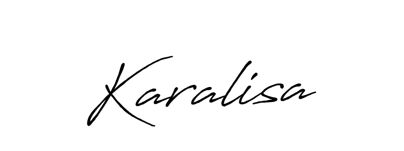 The best way (Antro_Vectra_Bolder) to make a short signature is to pick only two or three words in your name. The name Karalisa include a total of six letters. For converting this name. Karalisa signature style 7 images and pictures png