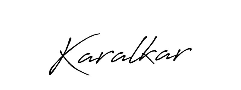 Make a beautiful signature design for name Karalkar. With this signature (Antro_Vectra_Bolder) style, you can create a handwritten signature for free. Karalkar signature style 7 images and pictures png