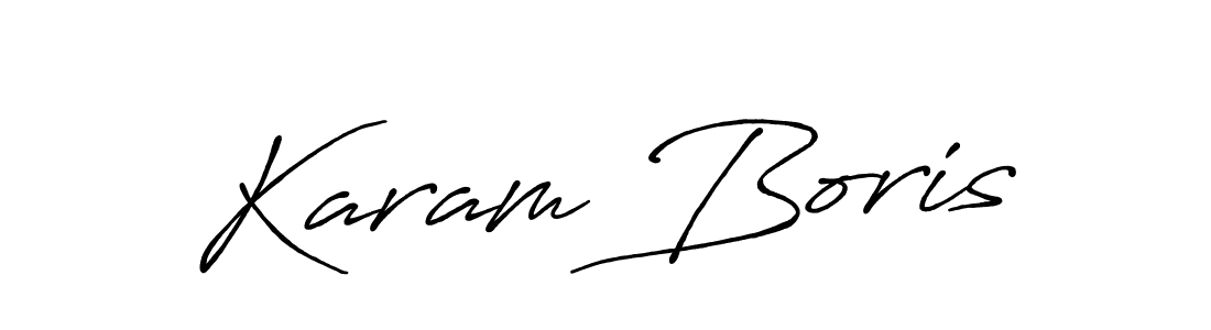 Create a beautiful signature design for name Karam Boris. With this signature (Antro_Vectra_Bolder) fonts, you can make a handwritten signature for free. Karam Boris signature style 7 images and pictures png