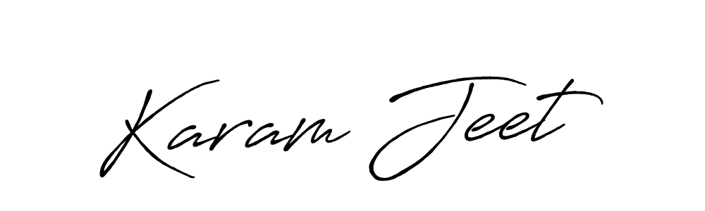 Use a signature maker to create a handwritten signature online. With this signature software, you can design (Antro_Vectra_Bolder) your own signature for name Karam Jeet. Karam Jeet signature style 7 images and pictures png