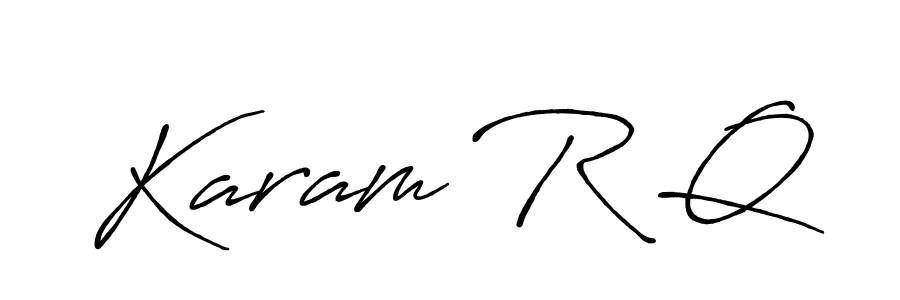 This is the best signature style for the Karam R Q name. Also you like these signature font (Antro_Vectra_Bolder). Mix name signature. Karam R Q signature style 7 images and pictures png