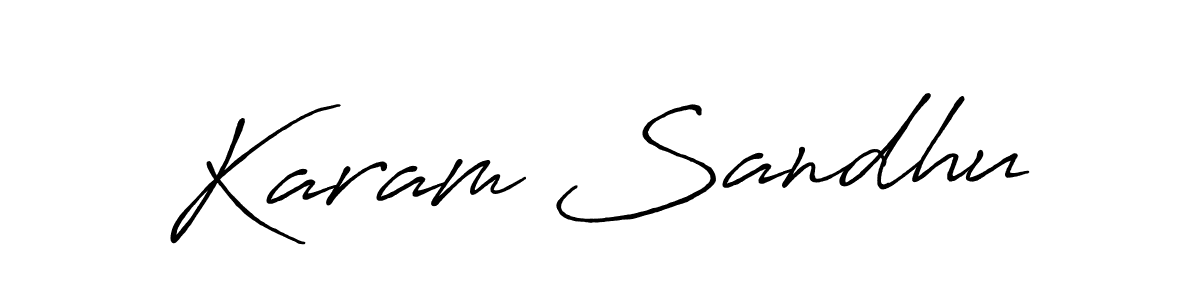 Karam Sandhu stylish signature style. Best Handwritten Sign (Antro_Vectra_Bolder) for my name. Handwritten Signature Collection Ideas for my name Karam Sandhu. Karam Sandhu signature style 7 images and pictures png