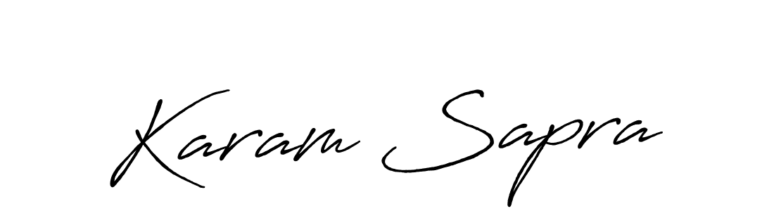 Similarly Antro_Vectra_Bolder is the best handwritten signature design. Signature creator online .You can use it as an online autograph creator for name Karam Sapra. Karam Sapra signature style 7 images and pictures png