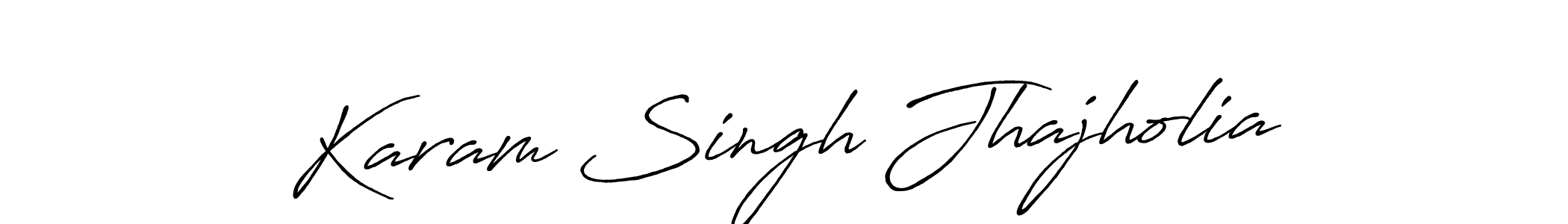 Design your own signature with our free online signature maker. With this signature software, you can create a handwritten (Antro_Vectra_Bolder) signature for name Karam Singh Jhajholia. Karam Singh Jhajholia signature style 7 images and pictures png