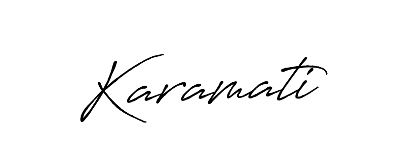 How to make Karamati name signature. Use Antro_Vectra_Bolder style for creating short signs online. This is the latest handwritten sign. Karamati signature style 7 images and pictures png