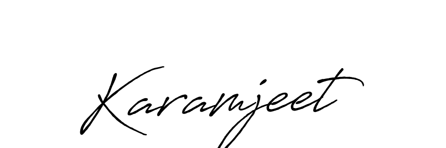 Make a beautiful signature design for name Karamjeet. With this signature (Antro_Vectra_Bolder) style, you can create a handwritten signature for free. Karamjeet signature style 7 images and pictures png